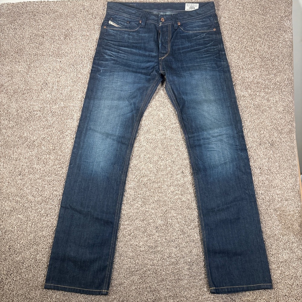 Diesel Viker Straight Leg Jeans Mens 32x32 (Fits 34x33) 0073N Button Fly